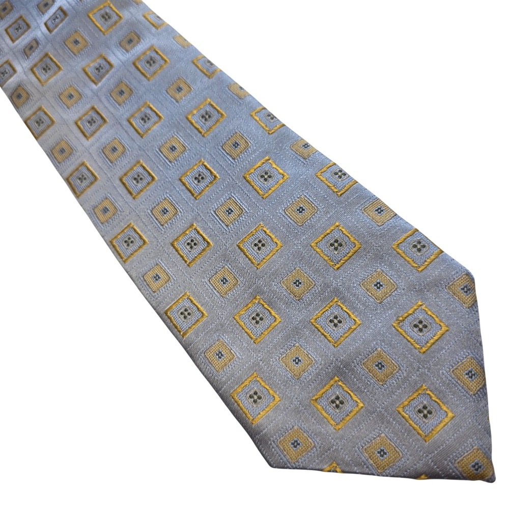 Henry A Davidsen Silk Blend Tie Necktie Mens Geometric Pattern Formal Business